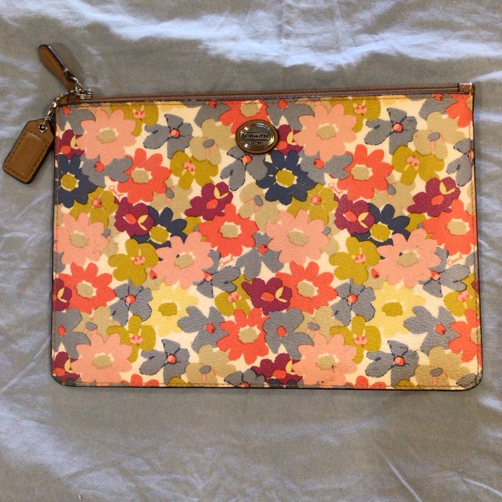 Coach Floral Tablet Sleeve Pouch in Pink, Coral, Yellow, Blue